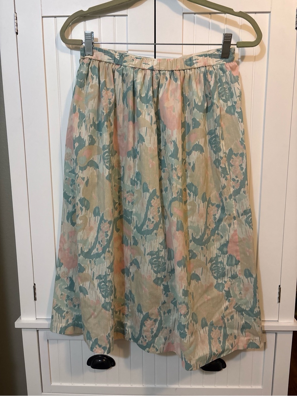 Alfred Dunner Size 12 Pastel Floral Midi Skirt Elastic Waist Cottagecore